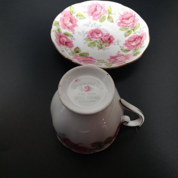 Bell Lady Alexander Rose Tea Cup Saucer Set English Bone China Floral Vintage - Picture 15 of 16